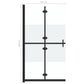 Foldable Walk-in Shower Wall Half Frosted ESG Glass 43.3"x74.8"