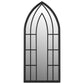 Garden Mirror Black Iron, Glass 27.6 x 11.8 in Decorative Inlays