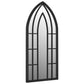 Garden Mirror Black Iron, Glass 27.6 x 11.8 in Decorative Inlays
