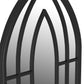 Garden Mirror Black Iron, Glass 27.6 x 11.8 in Decorative Inlays
