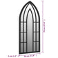Garden Mirror Black Iron, Glass 27.6 x 11.8 in Decorative Inlays