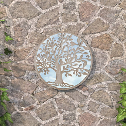 Round Garden Mirror Sand Iron, Glass Medium Decorative Inlays