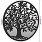 Round Garden Mirror Black Iron, Glass Medium Decorative Inlays