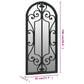 Garden Mirror Black Iron, Glass 39.4 x 17.7 in Decorative Inlays