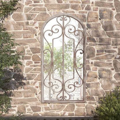 Garden Mirror Sand Iron, Glass 27.6 x 11.8 in Decorative Inlays