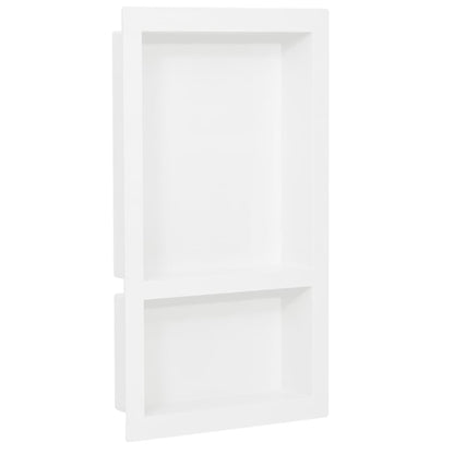 Shower Niche with 2 Compartments High Gloss White 16.1"x27.2"x3.5"
