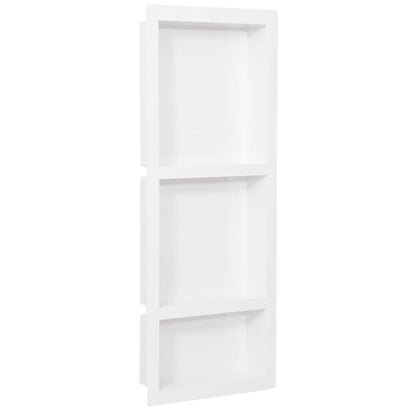 Shower Niche with 3 Compartments High Gloss White 16.1"x39"x3.5"