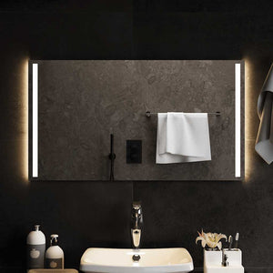 LED Bathroom Mirror Cool White Glass 35.4 x 19.7 in Wall mounting