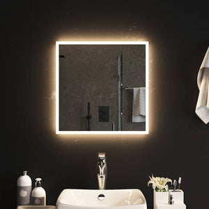 LED Bathroom Mirror Transparent Glass 20 x 20 in