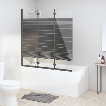 Foldable Shower Enclosure 3 Panels 51.2"x51.2" ESG Black