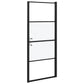 Shower Door 31.9"x76.8" Half Frosted Tempered Glass Black
