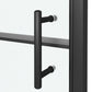 Shower Door 31.9"x76.8" Half Frosted Tempered Glass Black
