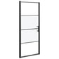 Shower Door 35.8"x76.8" Half Frosted Tempered Glass Black