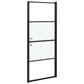 Shower Door 35.8"x76.8" Half Frosted Tempered Glass Black