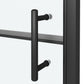 Shower Door 35.8"x76.8" Half Frosted Tempered Glass Black