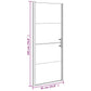 Shower Door 35.8"x76.8" Half Frosted Tempered Glass Black