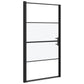 Shower Door 39.4"x70.1" Half Frosted Tempered Glass Black