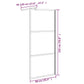 Walk-in Shower Wall 35.4"x76.8" Half Frosted ESG Glass Black