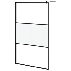 Walk-in Shower Wall 45.3"x76.8" Frosted ESG Glass Black