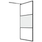 Walk-in Shower Wall 45.3"x76.8" Frosted ESG Glass Black