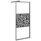Walk-in Shower Wall 35.4"x76.8" ESG Glass with Stone Design Black