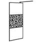 Walk-in Shower Wall 35.4"x76.8" ESG Glass with Stone Design Black