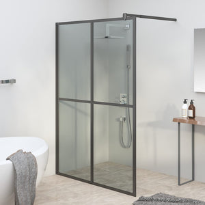 Walk-in Shower Screen 55.1"x76.8" Dark Tempered Glass