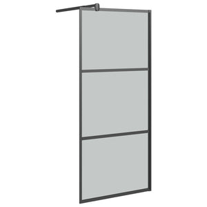 Walk-in Shower Wall 31.5"x76.8" Dark ESG Glass Black