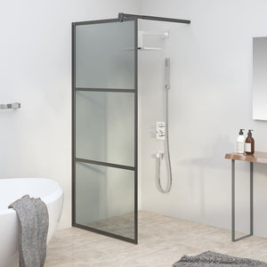 Walk-in Shower Wall 35.4"x76.8" Dark ESG Glass Black