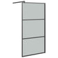 Walk-in Shower Wall 39.4"x76.8" Dark ESG Glass Black