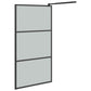 Walk-in Shower Wall 39.4"x76.8" Dark ESG Glass Black