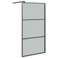 Walk-in Shower Wall 45.3"x76.8" Dark ESG Glass Black