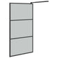 Walk-in Shower Wall 45.3"x76.8" Dark ESG Glass Black