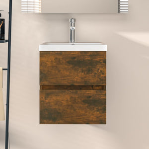 Sink Cabinet Smoked oak Engineered wood 16.1 x 15.2 x 17.7 in