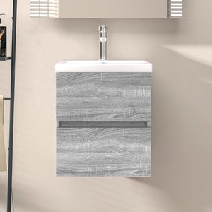 Sink Cabinet Grey Sonoma Engineered wood Compact Sink Cabinet