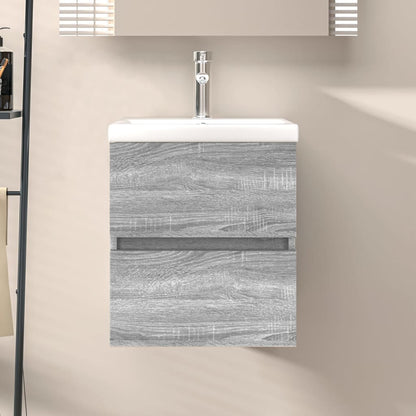 Sink Cabinet Grey Sonoma Engineered wood Compact Sink Cabinet