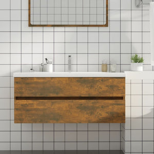 Sink Cabinet Smoked oak Engineered wood 39.4 in Sink Cabinet