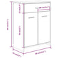 Bathroom Cabinet Smoked Oak Engineered Wood 23.6 x 13.0 x 31.5 in