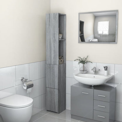 Bathroom Cabinet Grey sonoma Engineered wood Tall