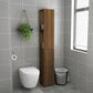 Bathroom Cabinet Brown Oak Engineered Wood Tall Bathroom Cabinet