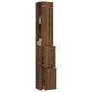 Bathroom Cabinet Brown Oak Engineered Wood Tall Bathroom Cabinet