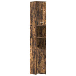 Bathroom Cabinet Smoked oak Engineered wood Tall Bathroom Cabinet