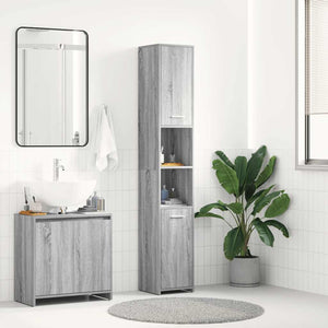 Bathroom Cabinet Gray Sonoma Engineered Wood Tall