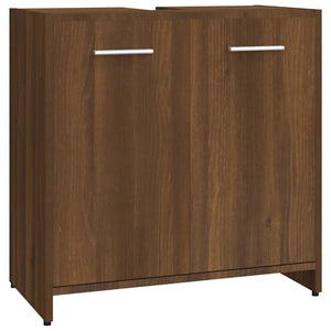 Bathroom Cabinet Brown Oak Engineered Wood Medium
