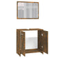 Bathroom Furniture Set Smoked Oak Engineered Wood Standard