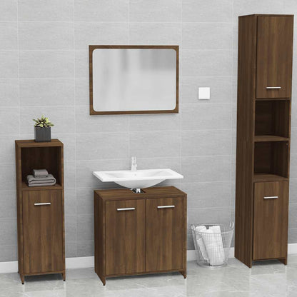 Bathroom Furniture Set Brown Oak Engineered wood Standard