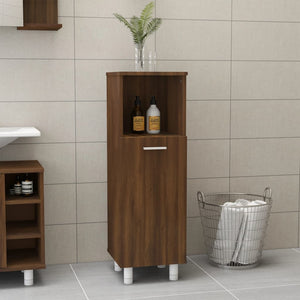Bathroom Cabinet Brown oak Engineered wood Narrow
