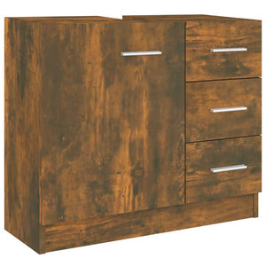 Sink Cabinet Smoked oak Engineered wood Medium Sink Cabinet