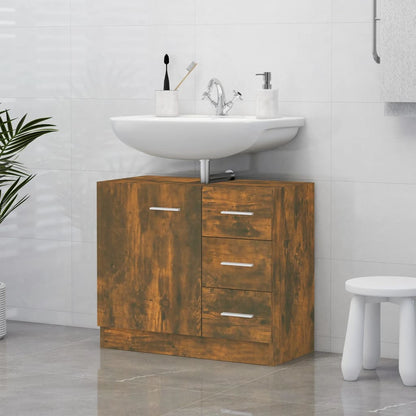 Sink Cabinet Smoked oak Engineered wood Medium Sink Cabinet