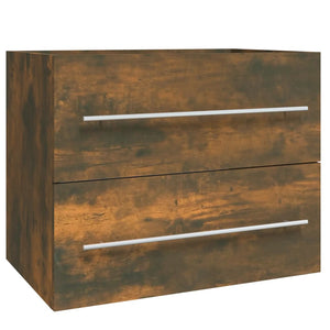 Sink Cabinet Smoked Oak Engineered Wood Medium Bathroom Cabinet